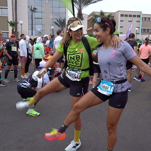 Participantes au village marathon